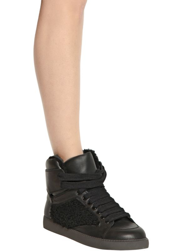 chloe shearling sneakers