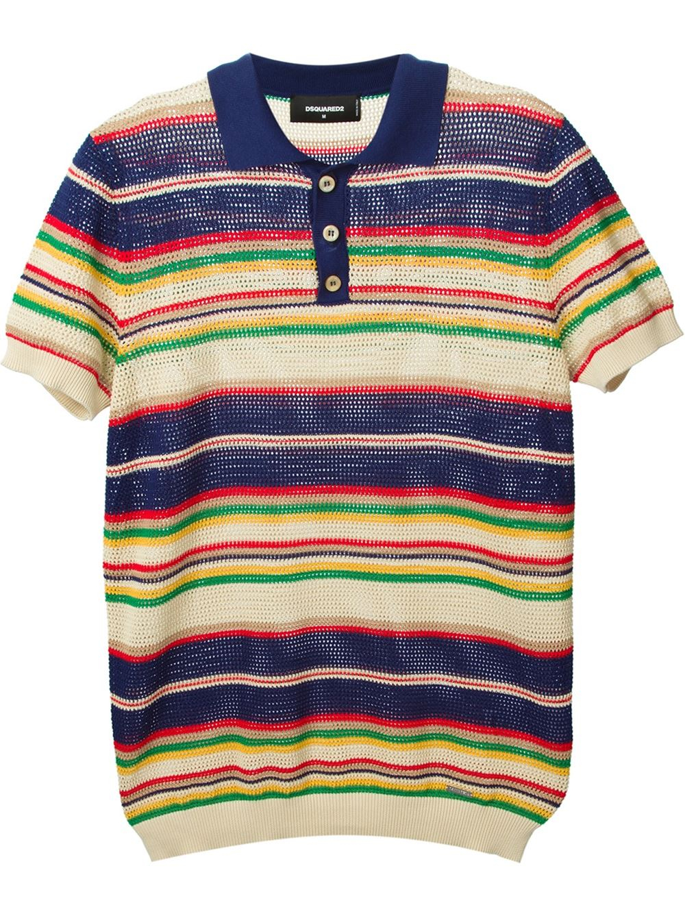 stripe knit polo