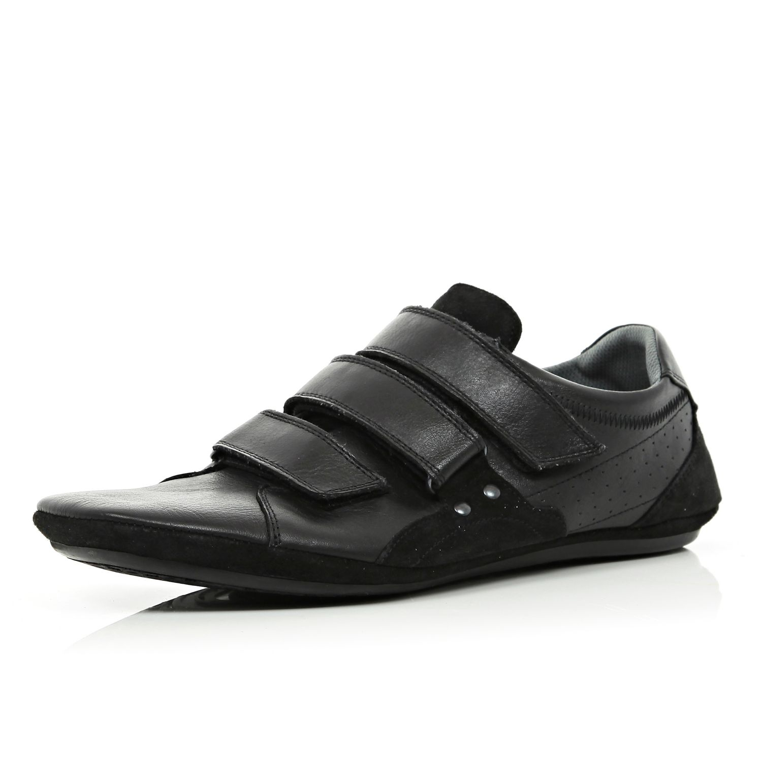 River Island Black Velcro Slim Sneakers in Black for Men | Lyst