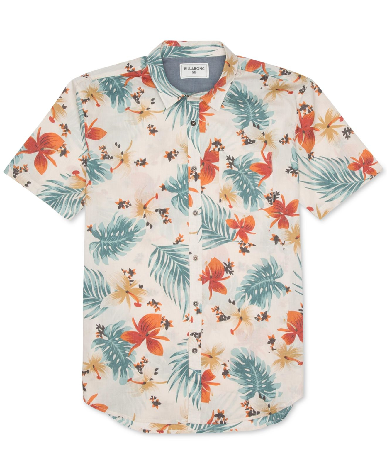 Lyst - Billabong Bromuda Floral-print Short-sleeve Button-down Shirt ...