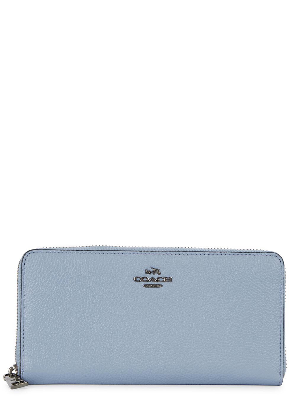 Coach Accordian Light Blue Leather Wallet in Blue | Lyst