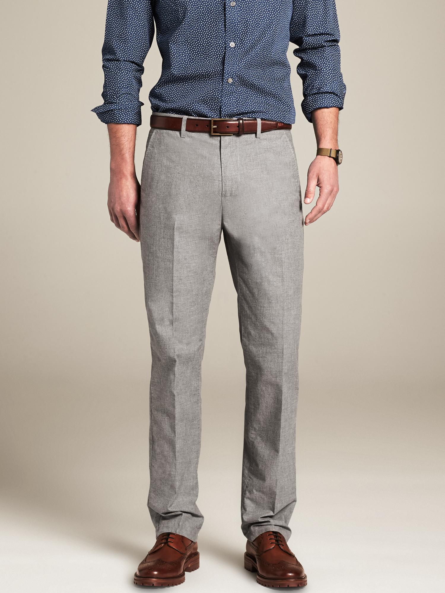 Banana Republic Kentfield Vintage Straight Fit Grey Cotton Pant Grey in ...