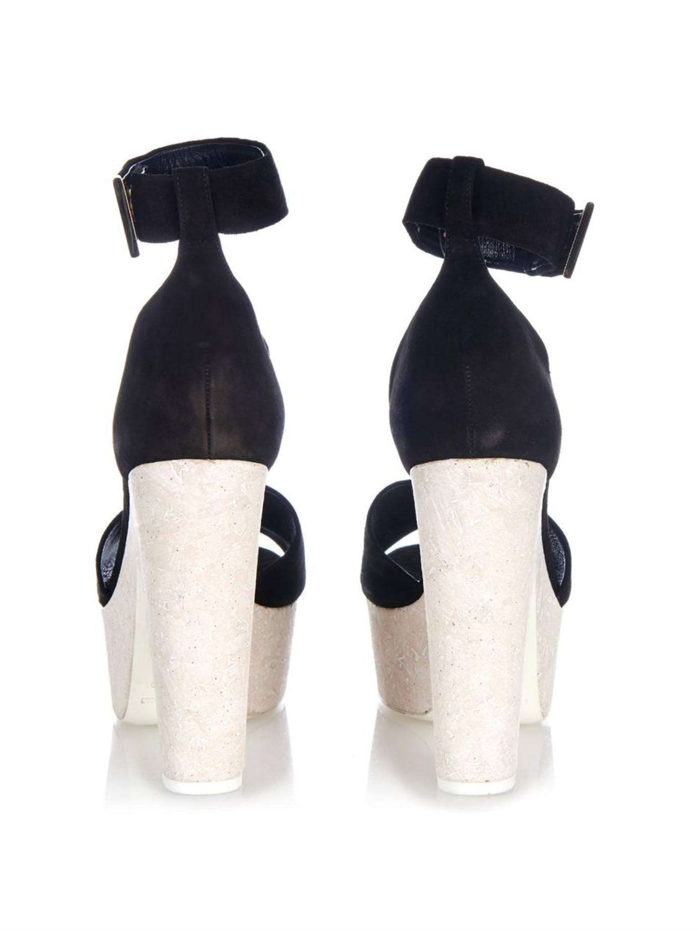 Nicholas kirkwood Pearl-Embellished Block-Heel Sandals in Black | Lyst