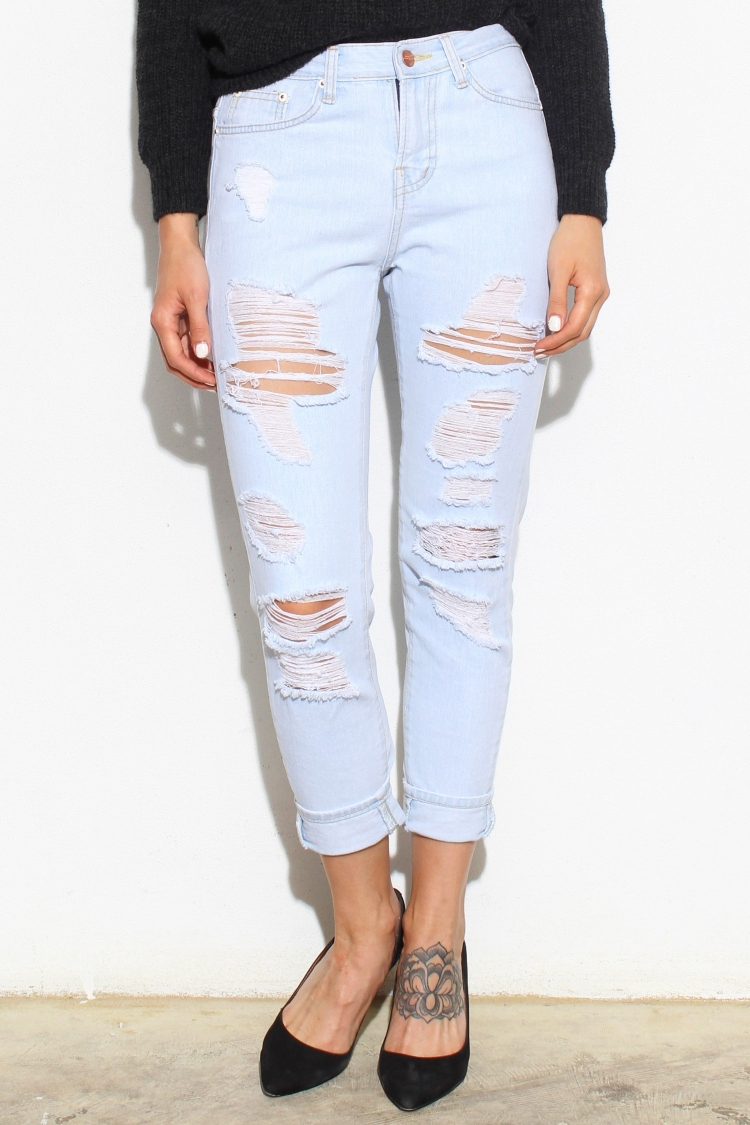 bleached ripped jeans