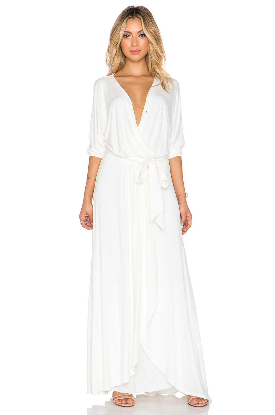 Lyst - David Lerner X Chiqui Delgado Belted Wrap Maxi Dress in White