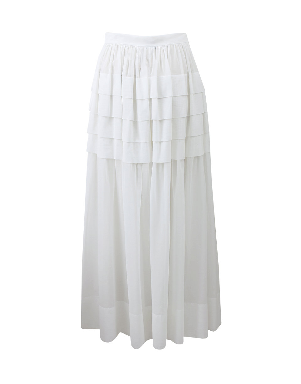 Michael kors Tiered Maxi Skirt in White | Lyst