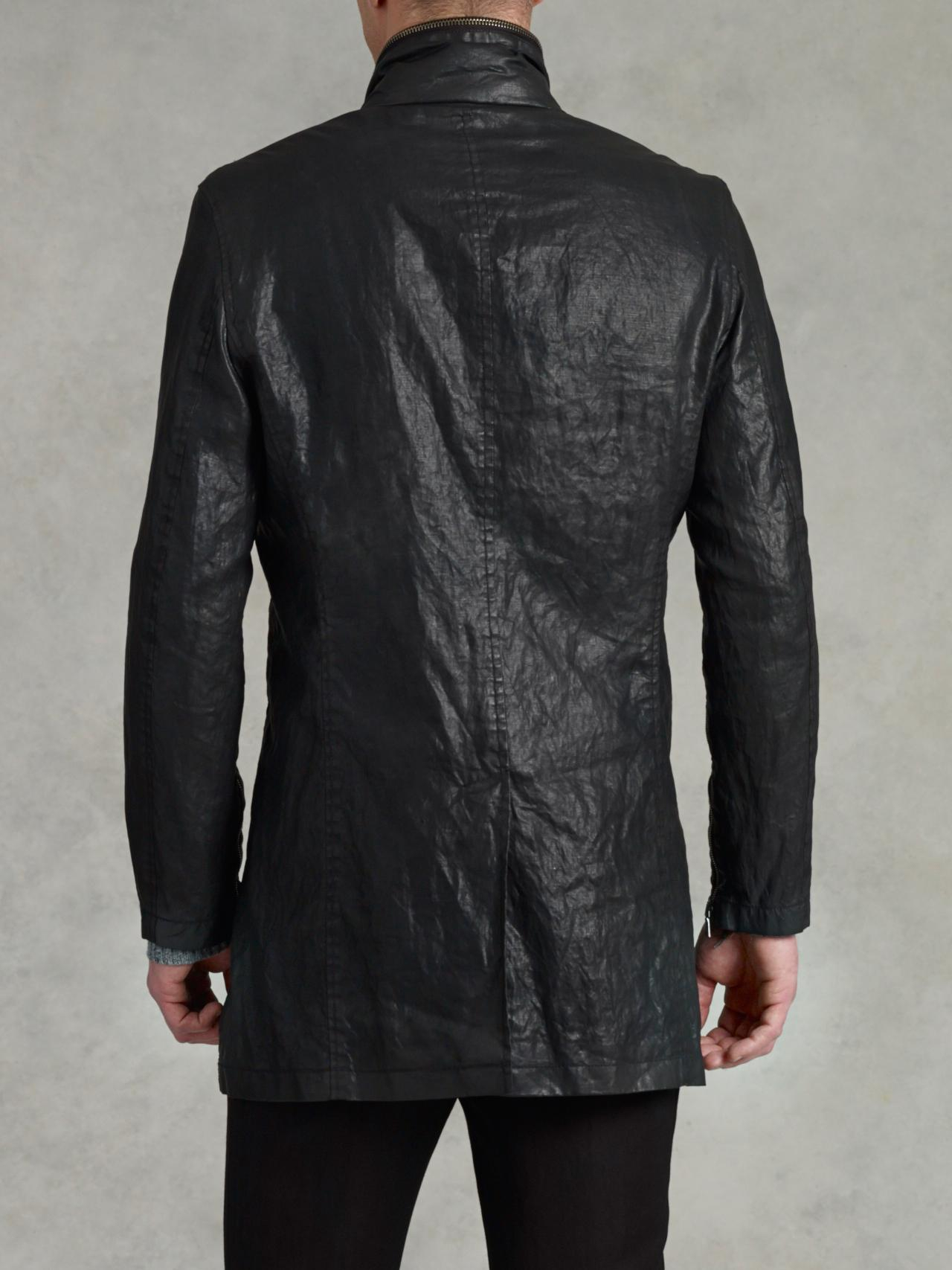 Lyst John Varvatos Zip & Snap Jacket With Concealed Hood in Black for Men