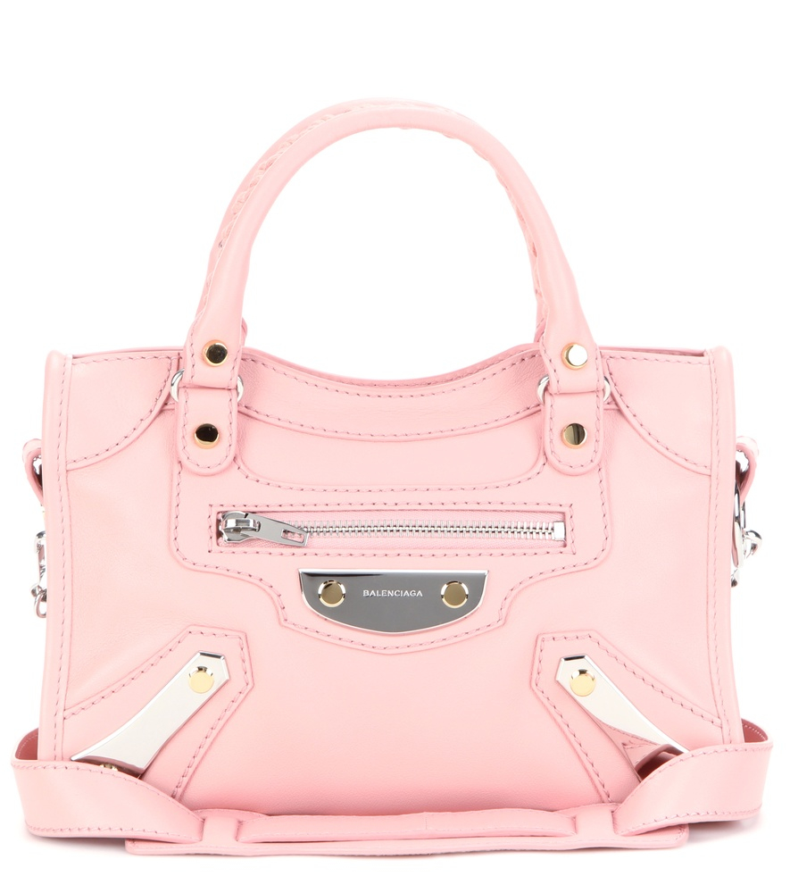 Balenciaga Mini City Metal Plate Leather Tote in Pink - Save 12% | Lyst