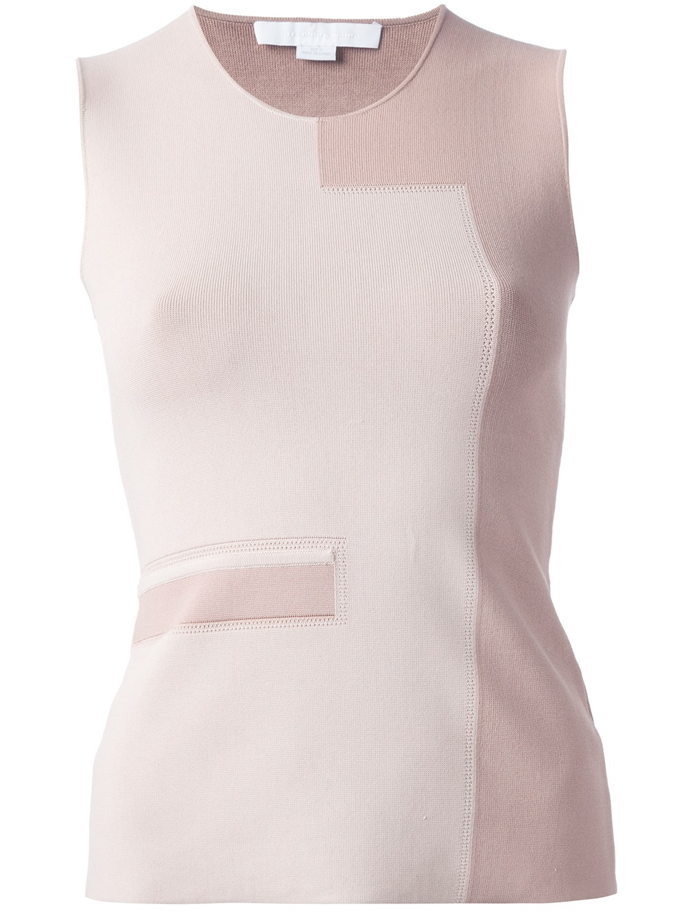 Lyst Wang Two Tone Sleeveless Top In White lyst wang two tone sleeveless top in white