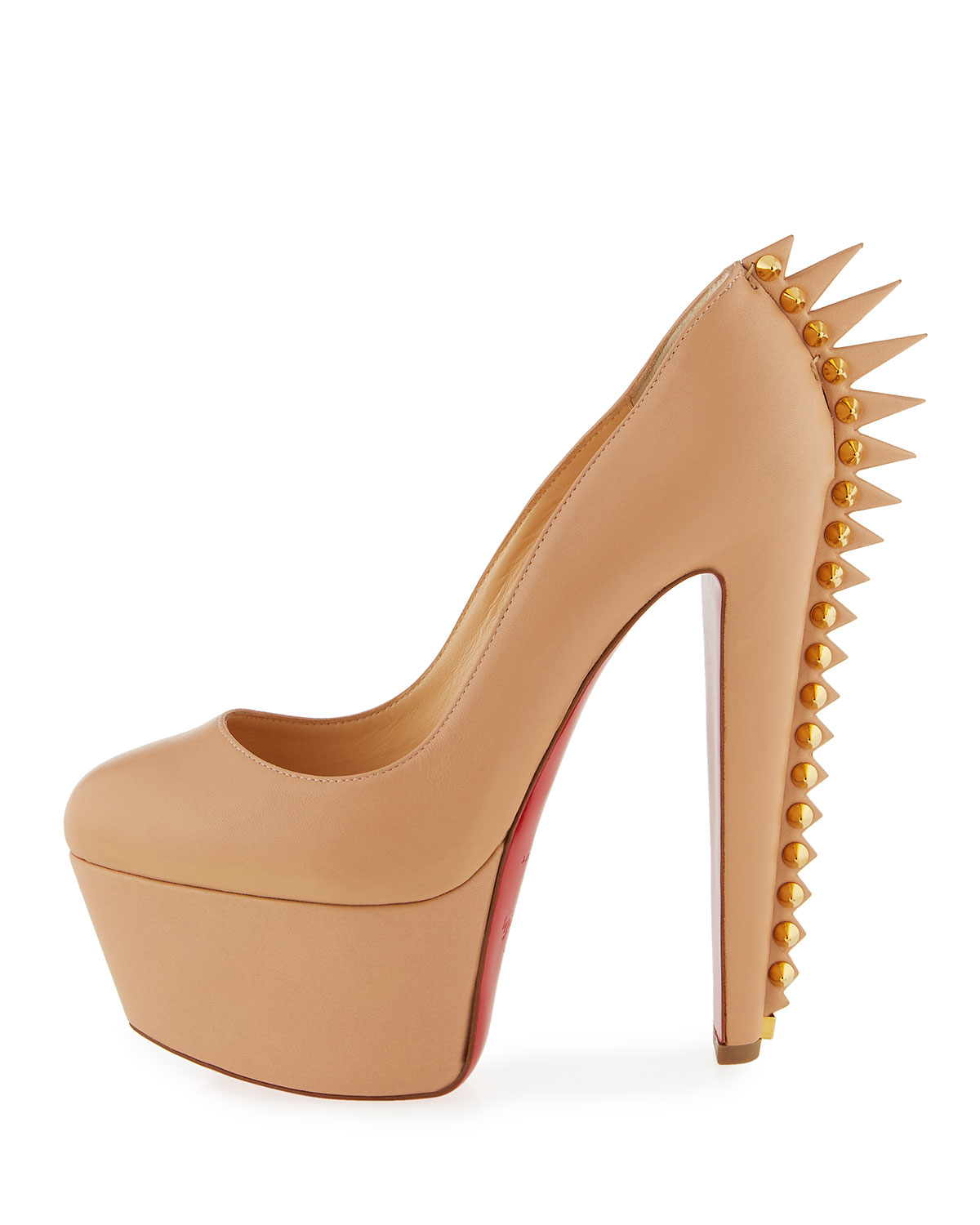 cl shoes - Christian louboutin Electropump Spiked Pumps in Beige (NUDE) | Lyst