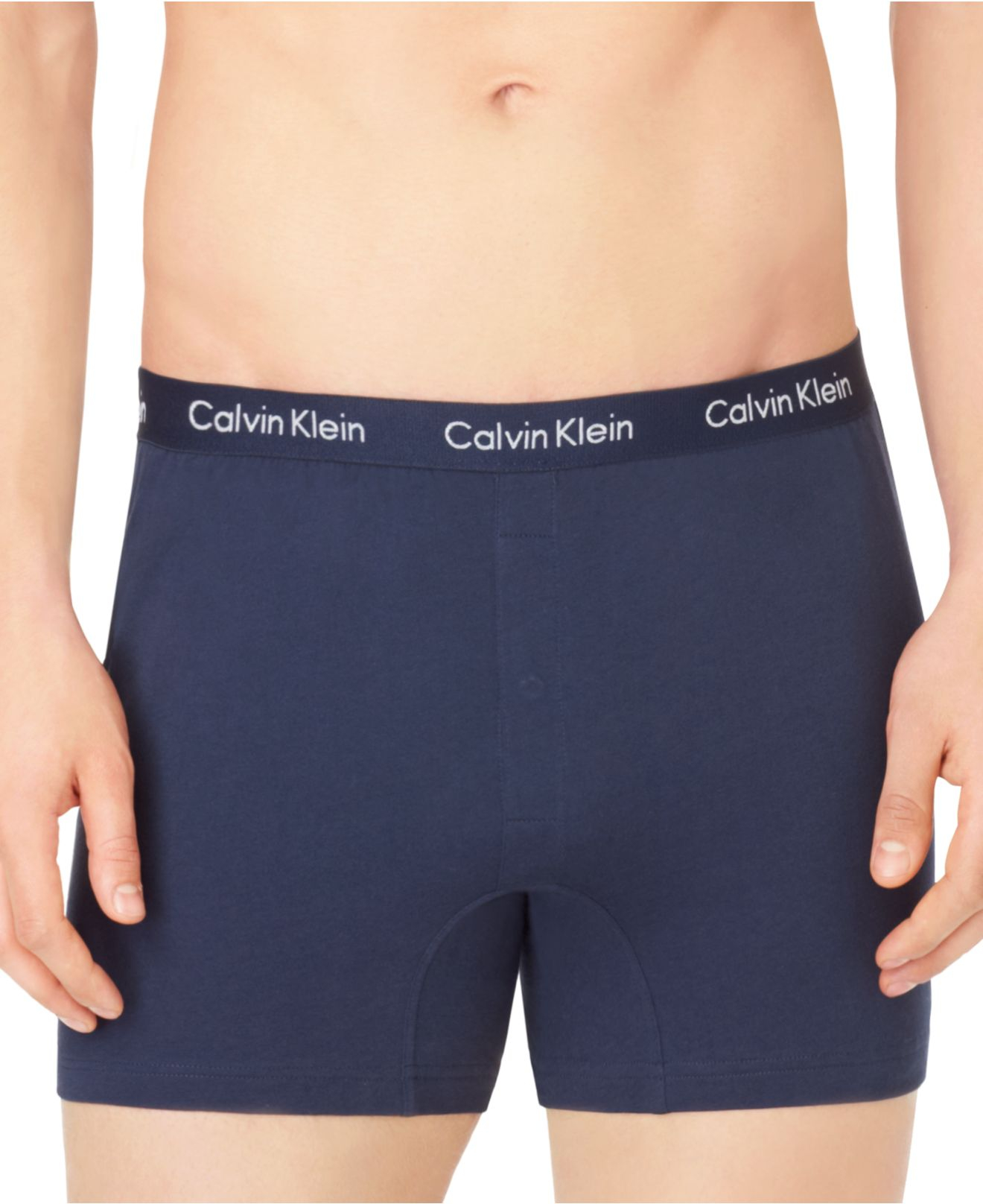 Calvin Klein Mens Knit Slim Fit Boxers In Blue For Men Blue Shadow Lyst