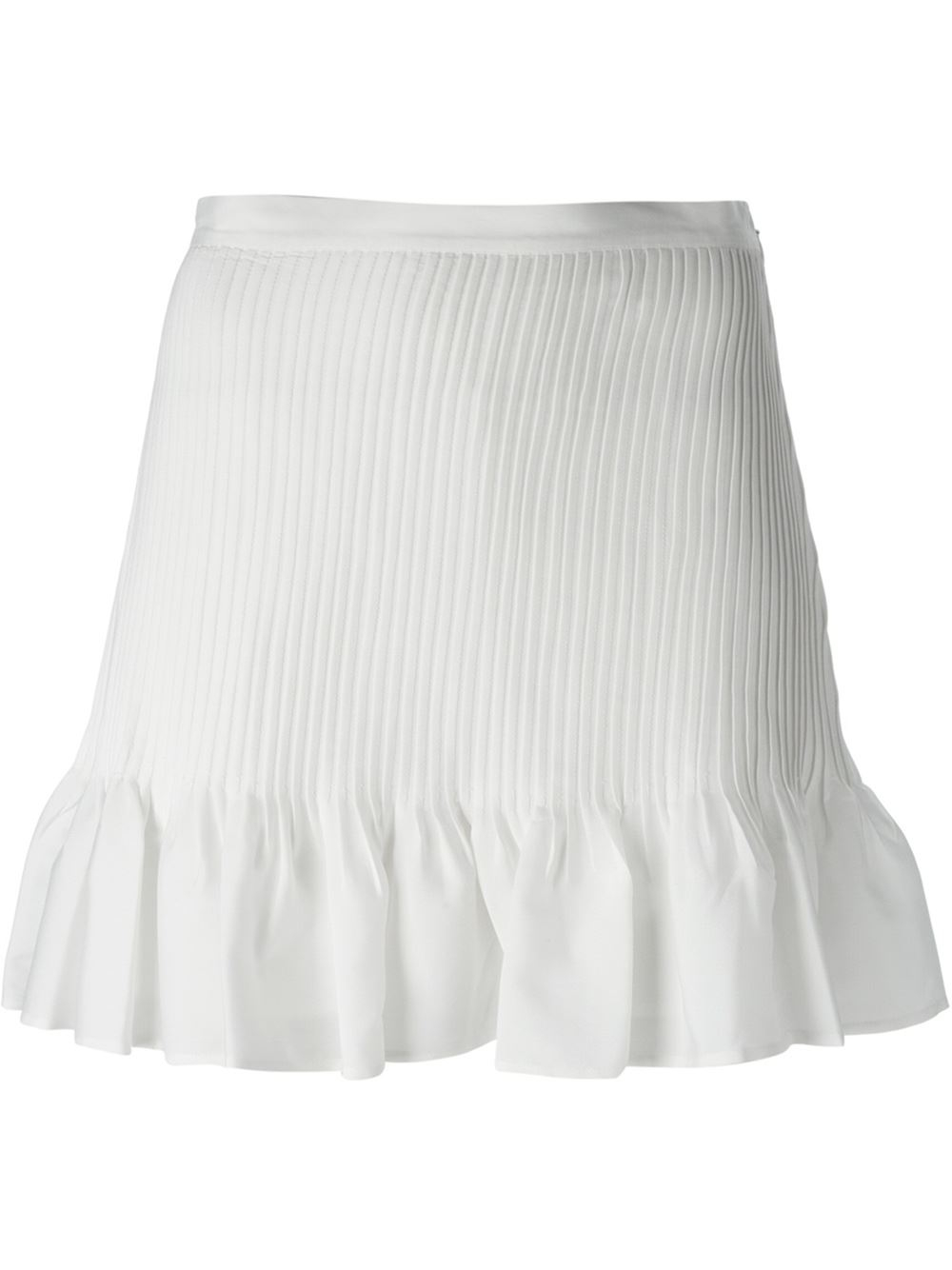 Vanessa Bruno Ruffled Hem Skirt in White | Lyst