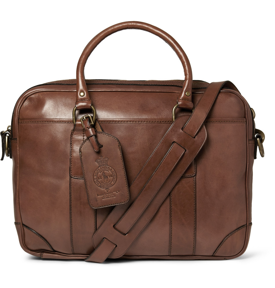 Lyst Polo Ralph Lauren Leather Briefcase in Brown for Men