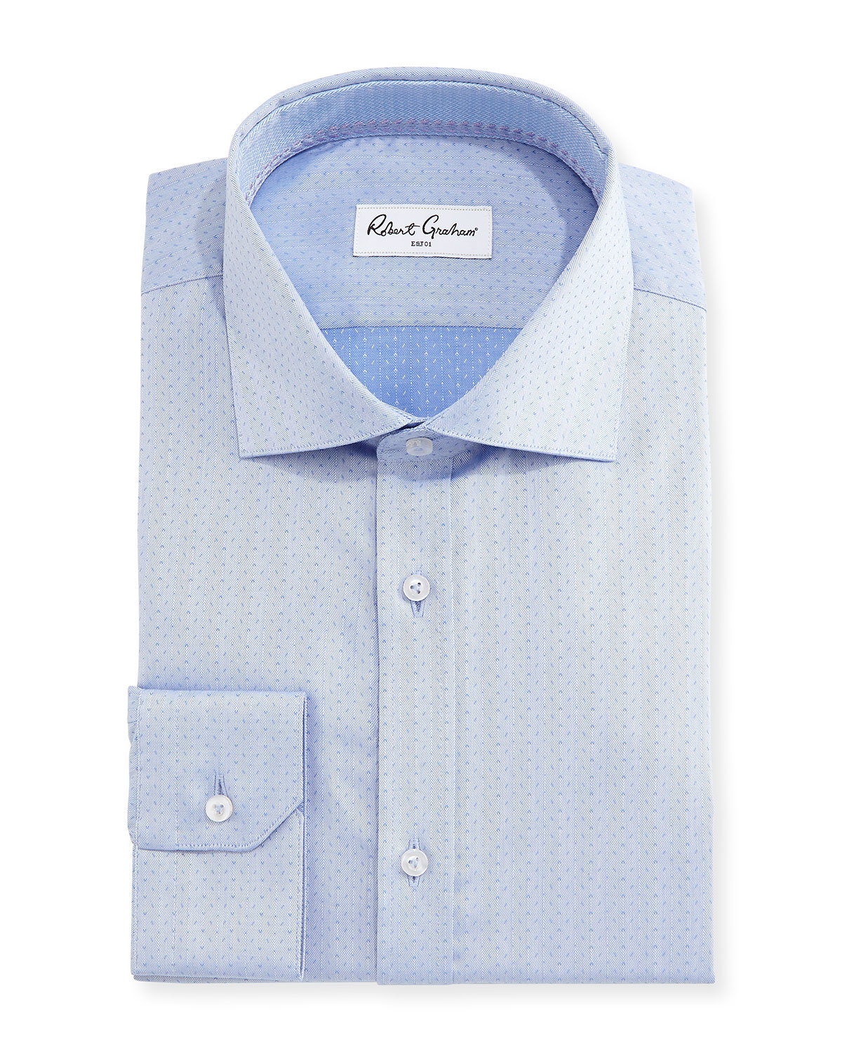 Robert graham Ancore Herringbone Dress Shirt in Blue for Men | Lyst