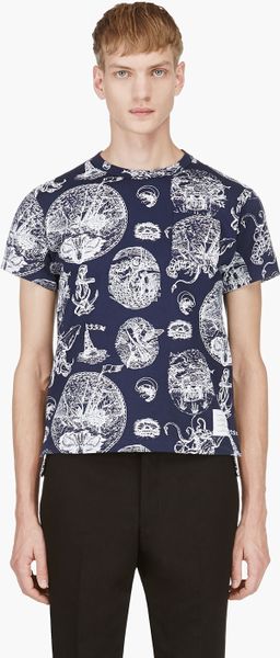 Thom Browne Nautical Tshirt in Blue for Men | Lyst