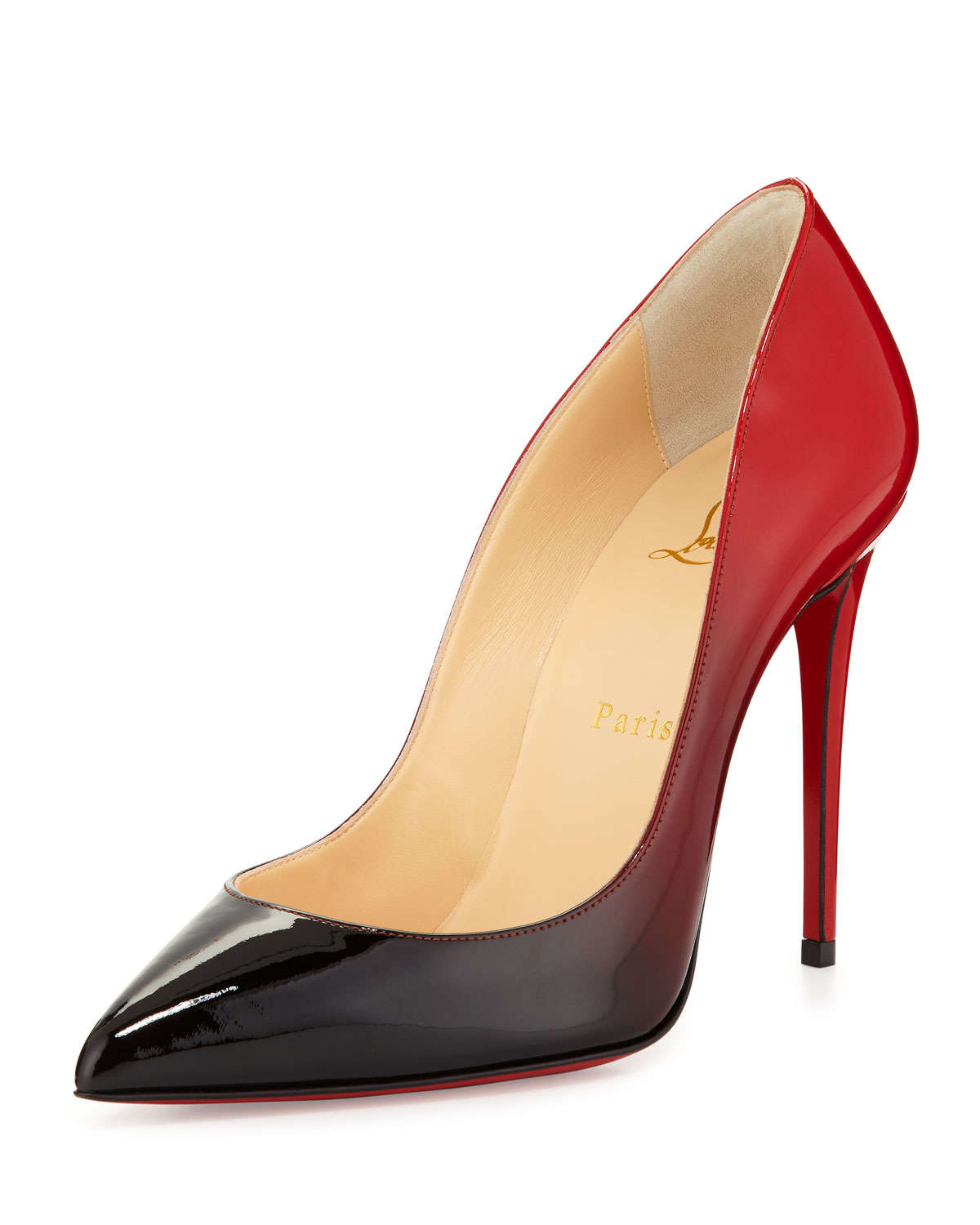 Lyst - Christian Louboutin Pigalle Follies Degrade Red Sole Pump in Black