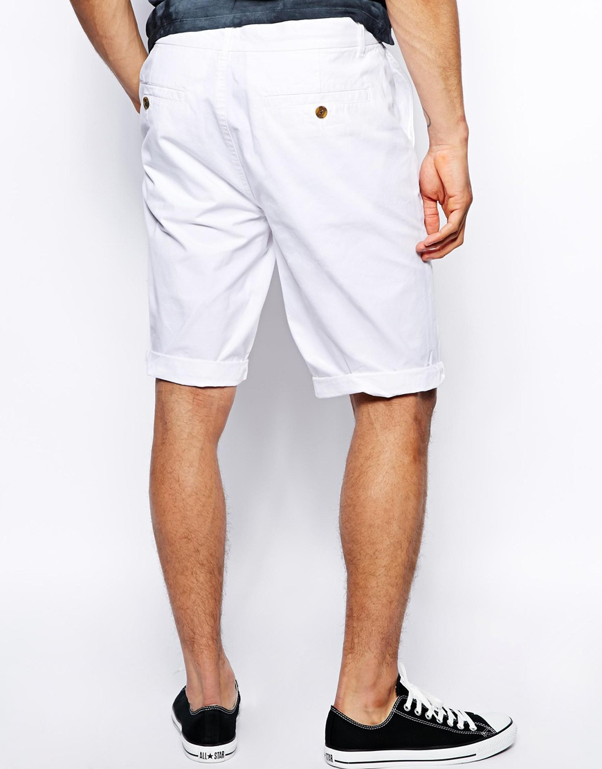 Asos Chino Shorts In White in White for Men | Lyst
