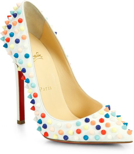 Christian Louboutin Pigalle 120 Multicolor Spiked Leather Pumps in ...