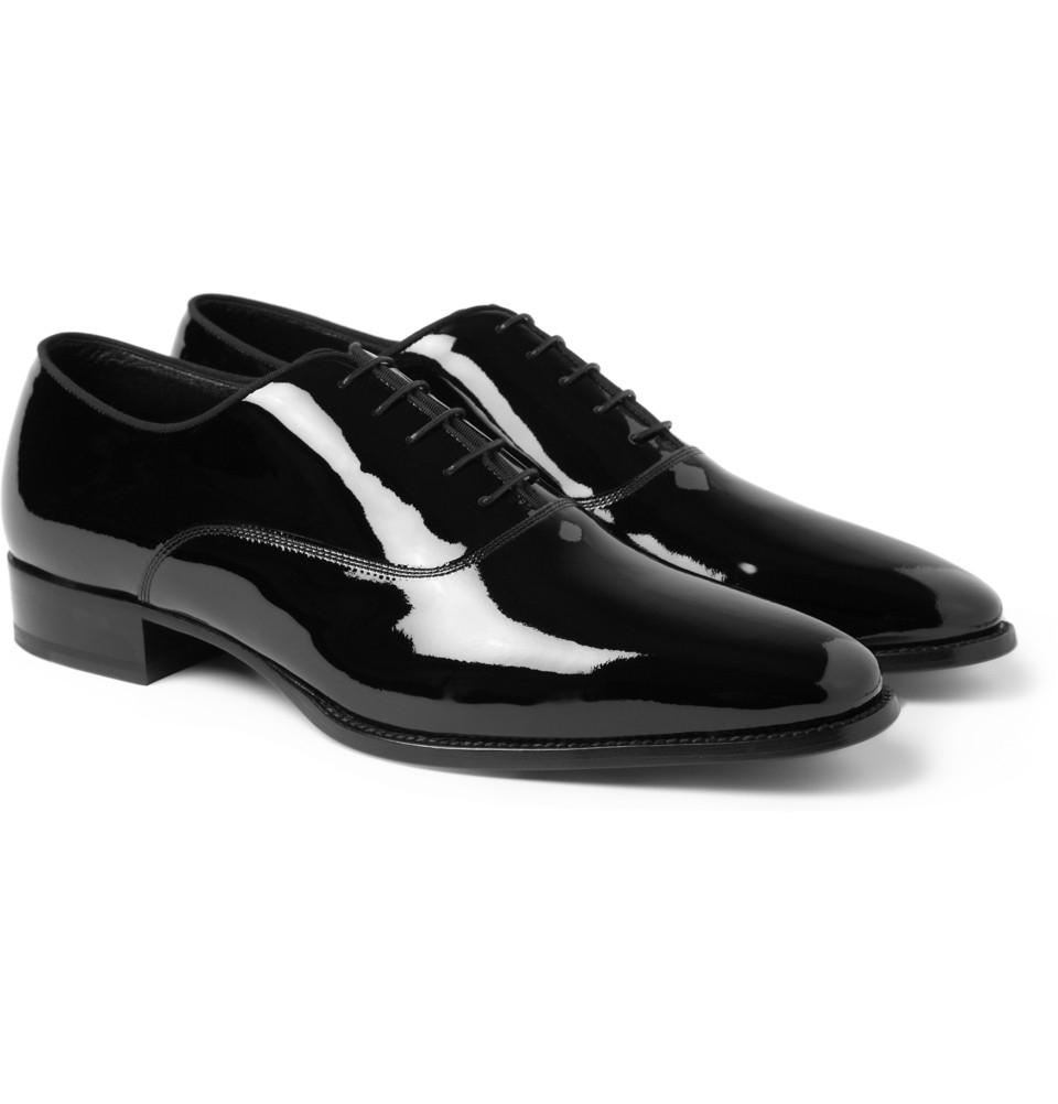 Lyst - Saint Laurent Patentleather Oxford Shoes in Black for Men