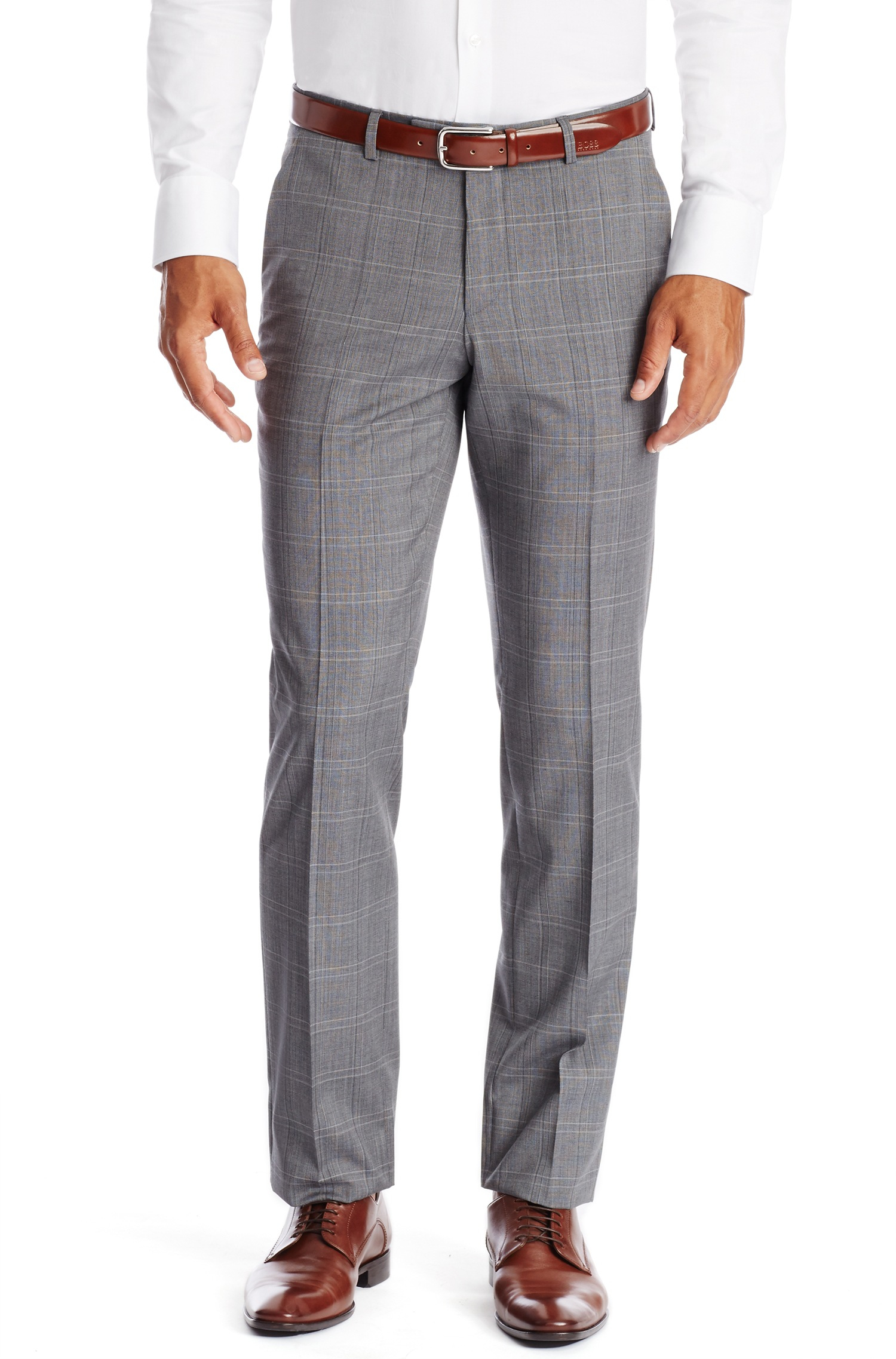 Lyst Boss sharp Regular Fit Virgin Wool Dress Pants In Gray For Men