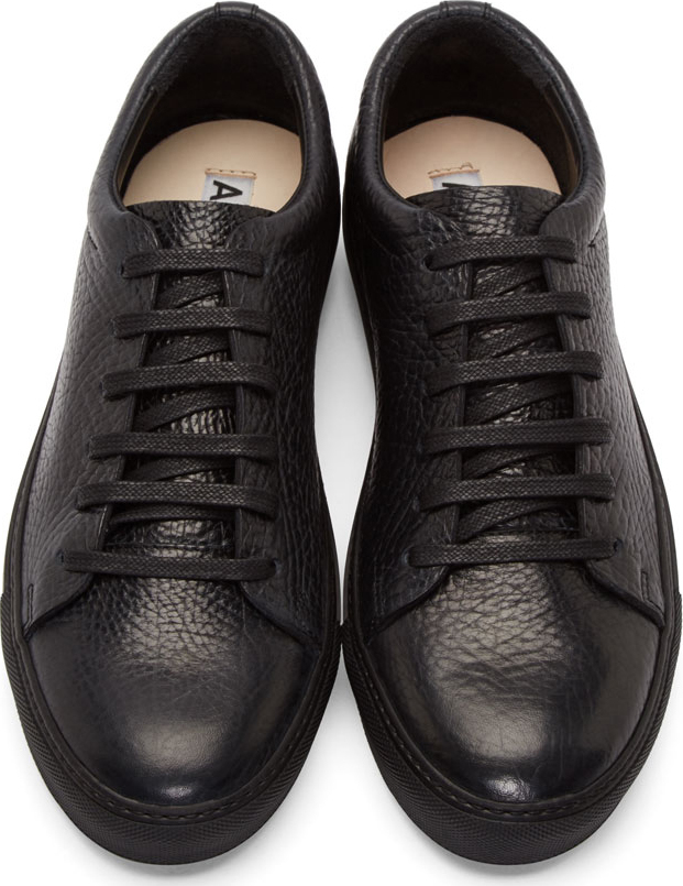 Lyst - Acne Studios Adrian Grained-Leather Sneakers in Black for Men