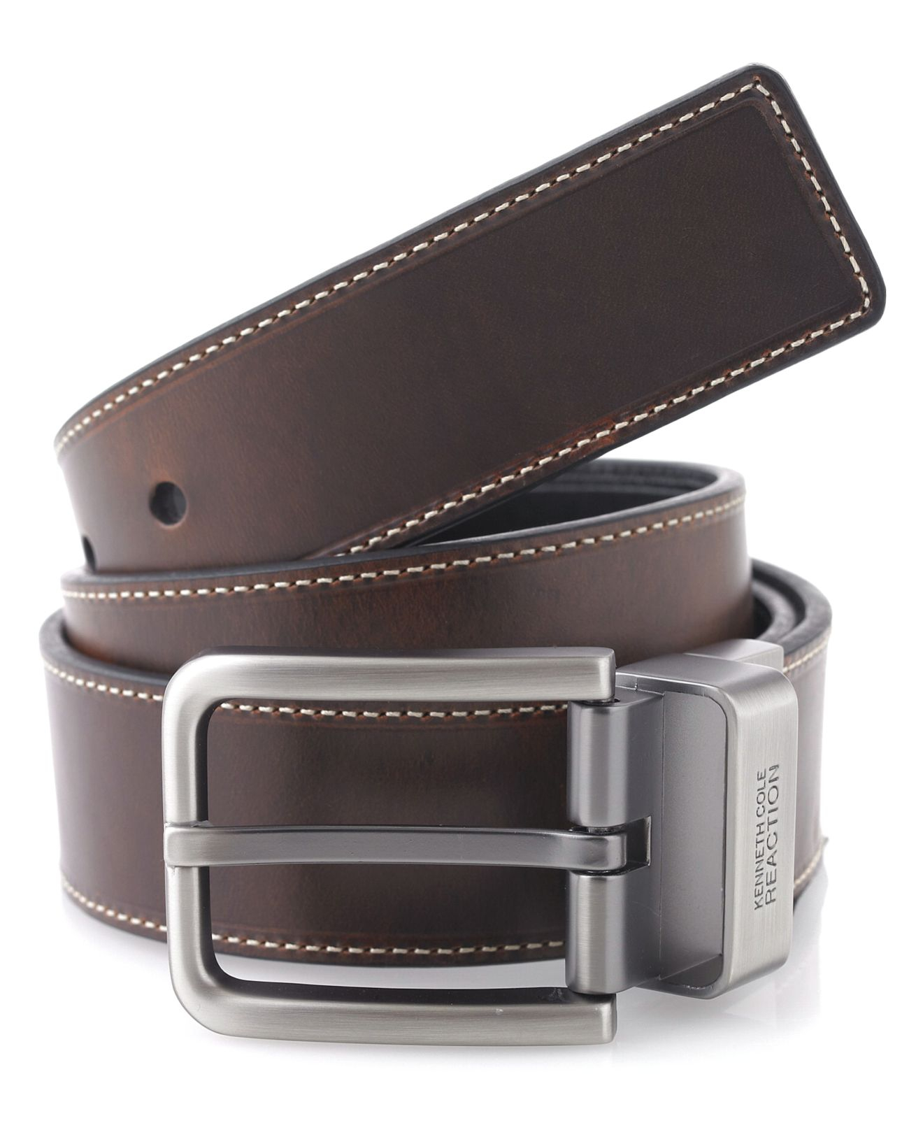 Kenneth cole reaction Leather Reversible Casual Belt in Brown for Men