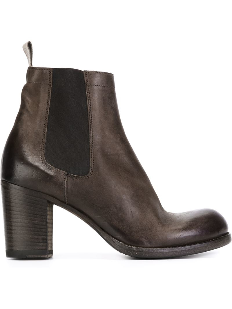 chunky heel boots brown