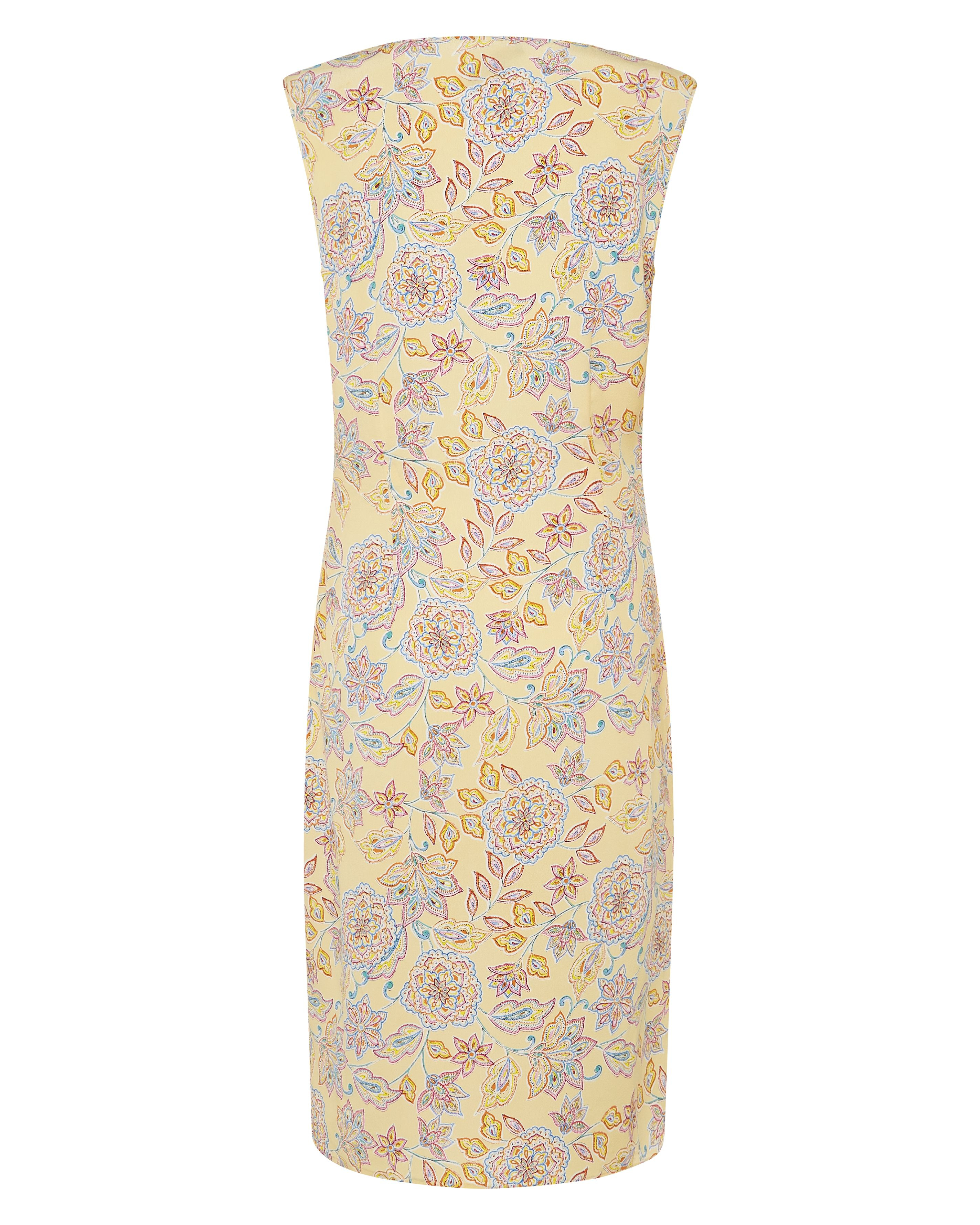 Jaeger Silk Floral Paisley Dress in Yellow | Lyst