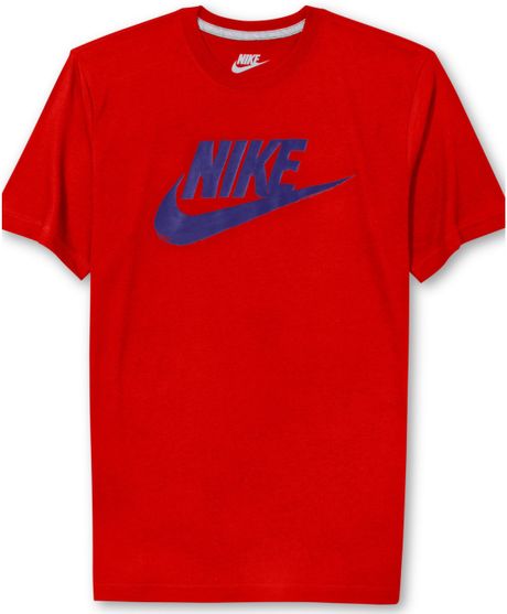 Nike Futura Logo Tshirt in Blue for Men (Challenge Red) | Lyst