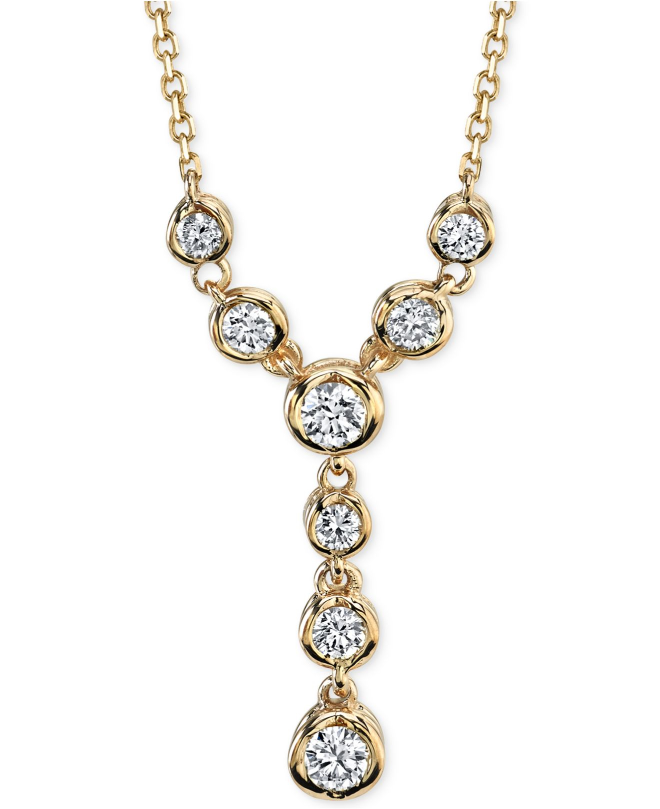 Macy's Sirena Energy Diamond Lariat Necklace (1/4 Ct. T.w.) In 14k White Or Yellow Gold in