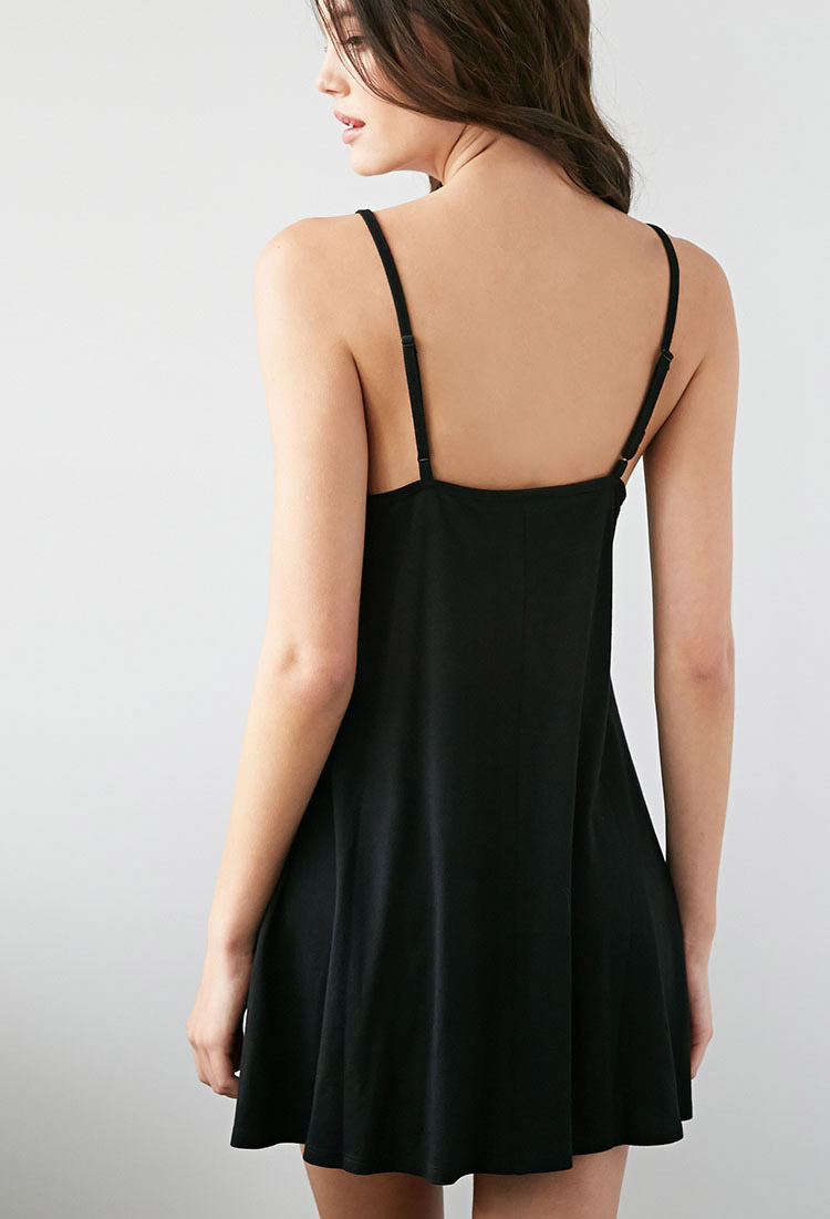 Lyst - Forever 21 Kiss Me Cami Nightdress in Black