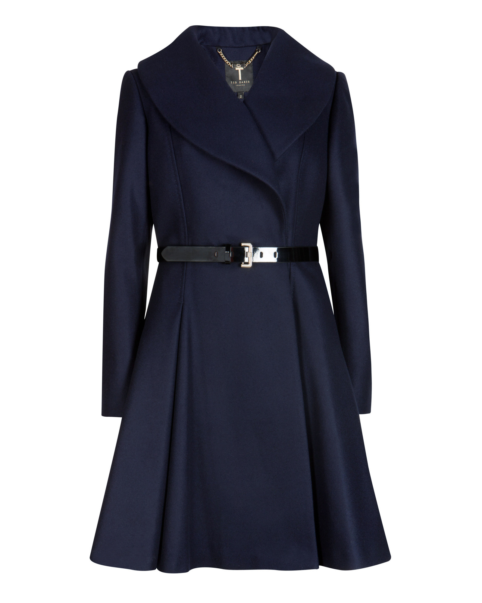 Lyst - Ted baker Flared Skirt Coat in Blue