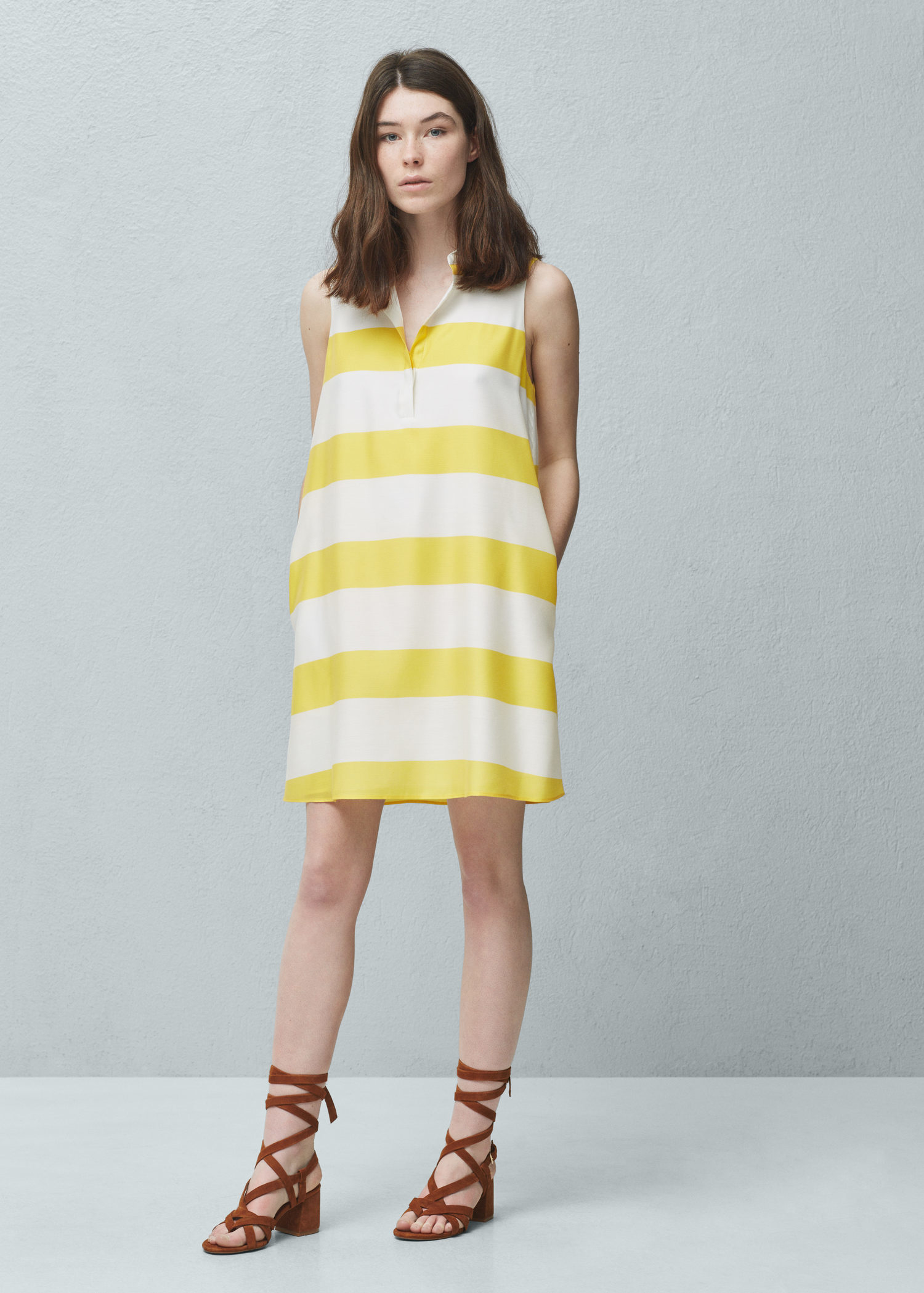Striped Shirtdress White Striped Shirtdress White