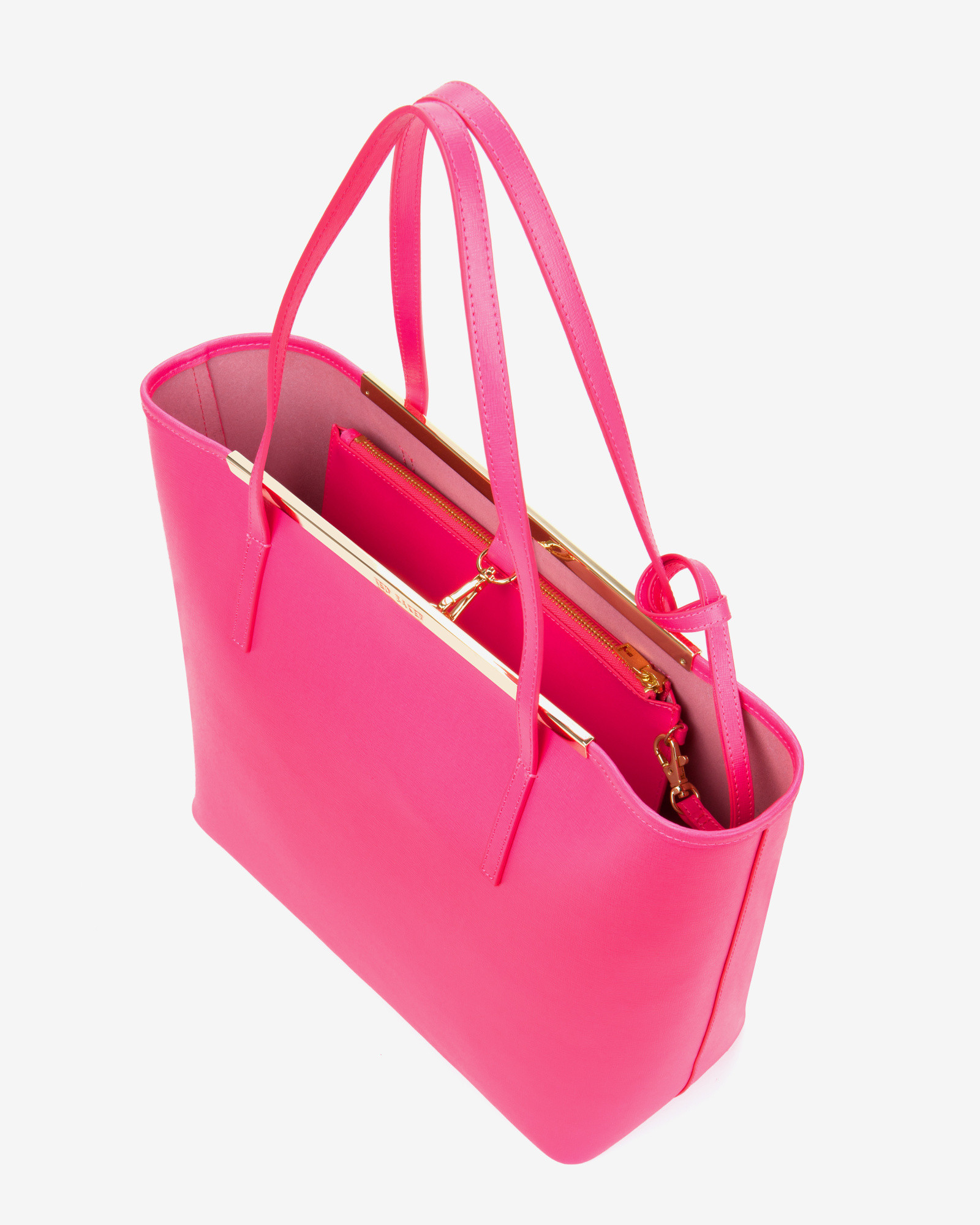 Ted Baker Crosshatch Leather Shopper Bag in Pink - Lyst