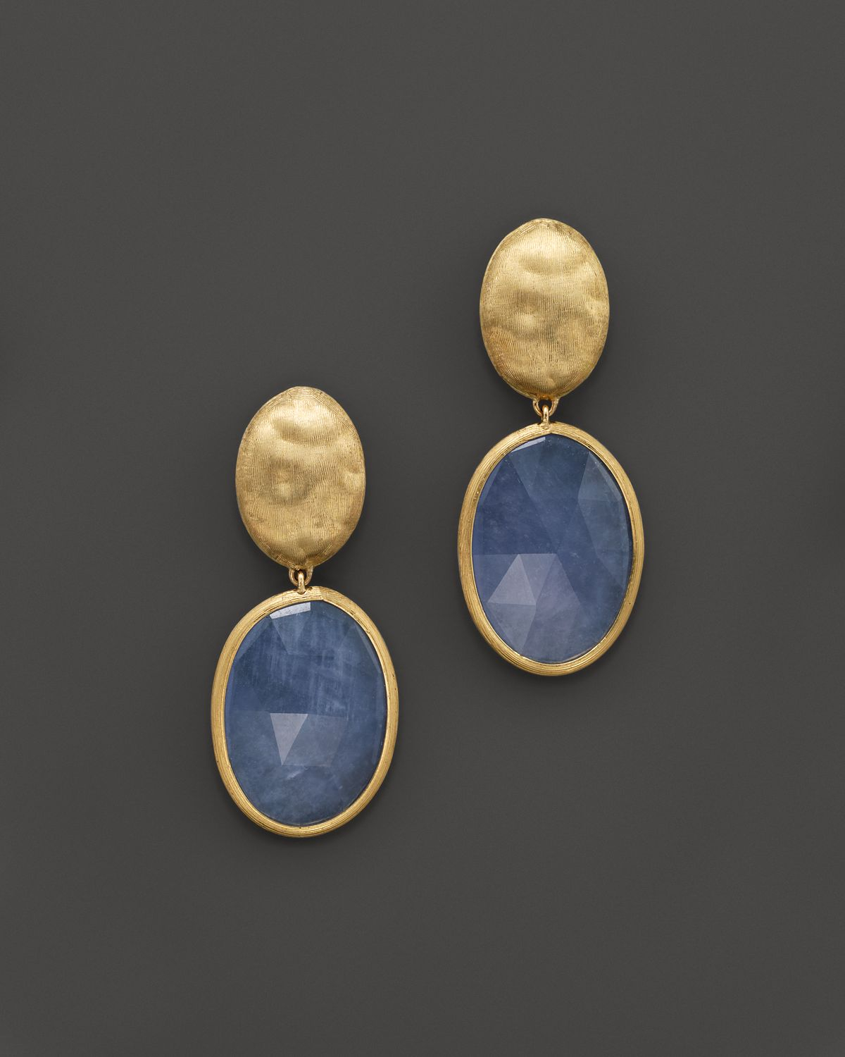 Marco bicego 18k Yellow Gold Chalcedony Siviglia Earrings in Blue | Lyst