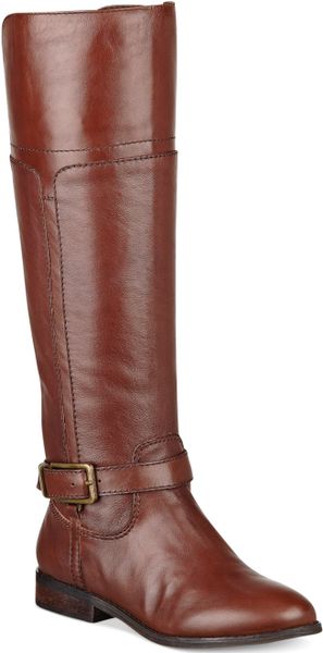 Marc Fisher Aysha Tall Wide Calf Riding Boots in Brown (Tan Brown) | Lyst