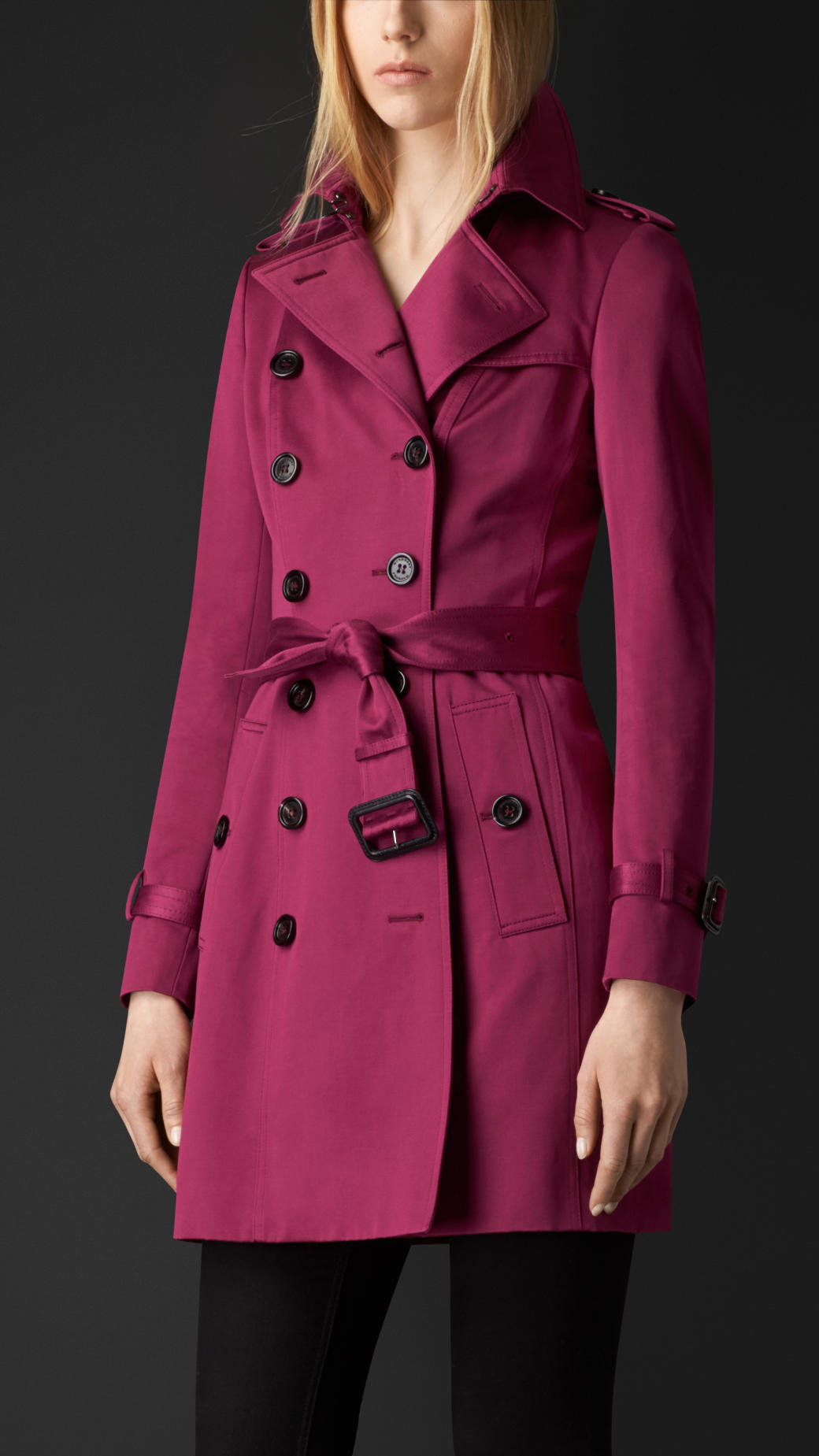 Burberry Cotton Sateen Trench Coat In Blue Lyst Gallery