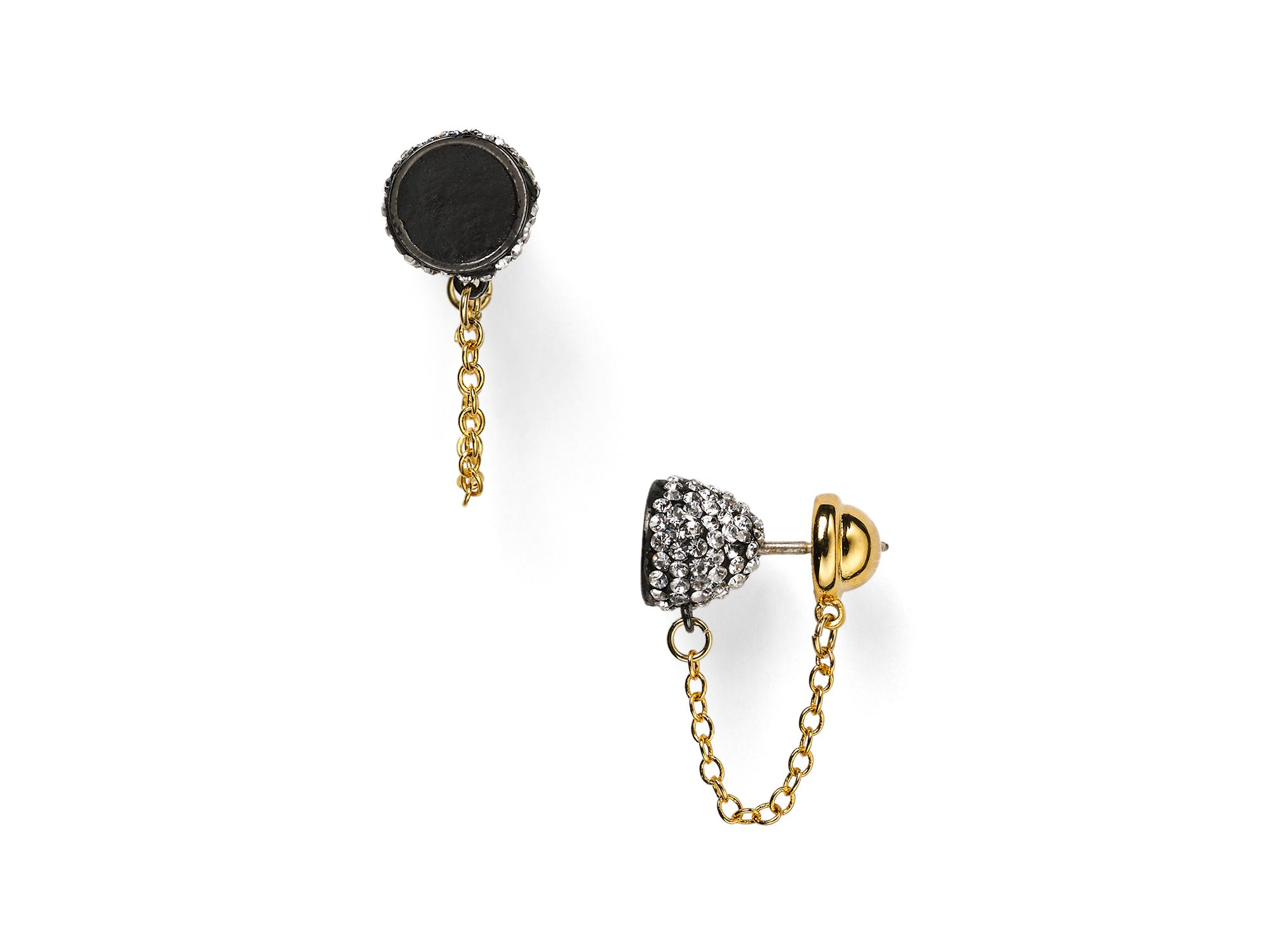 Lyst Marc By Jacobs Pavé Cabochon Chain Stud Earrings In Black Gallery