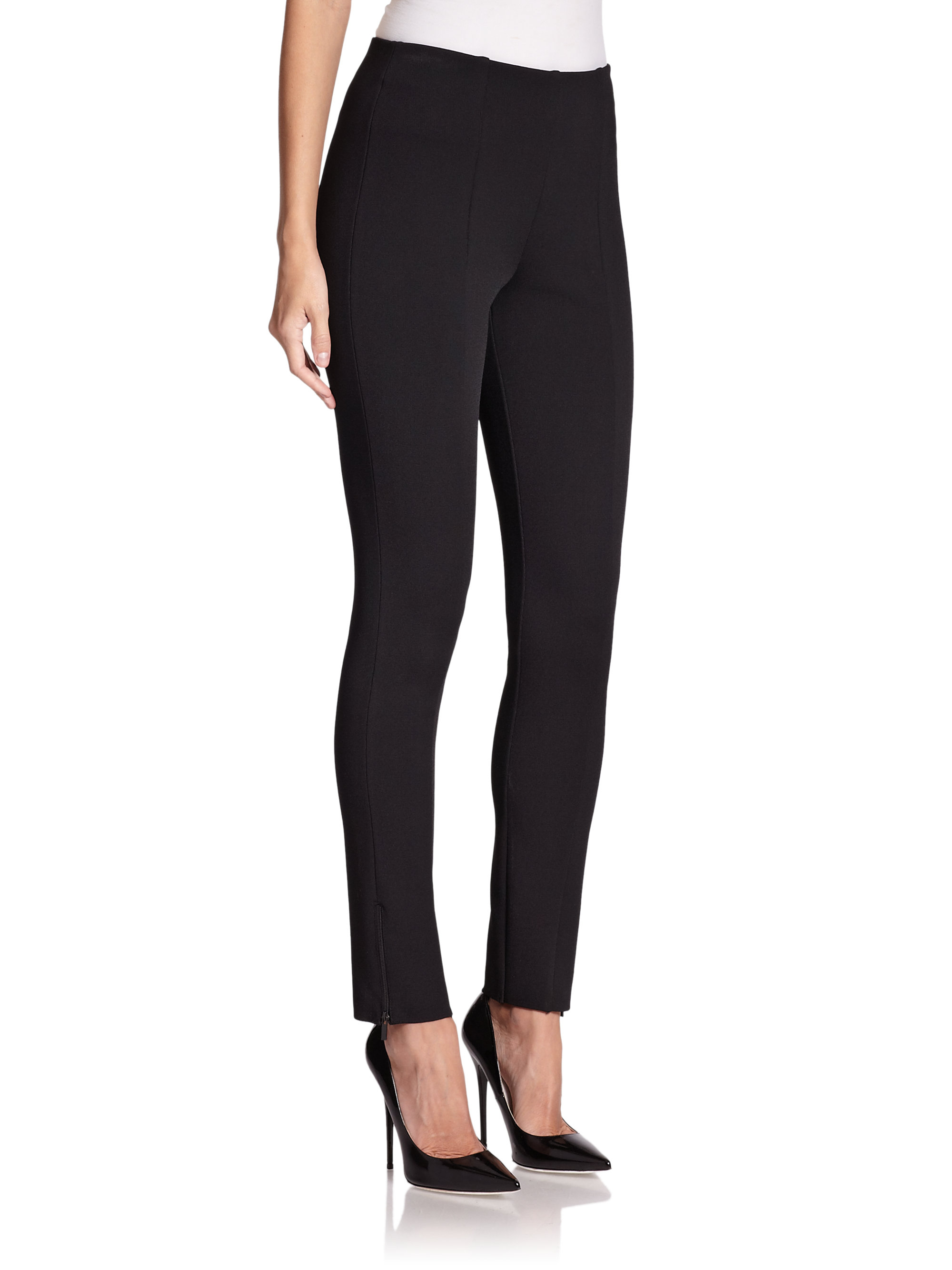 lyst st john alexa stretch wool pants in black lyst st john alexa stretch wool pants in black