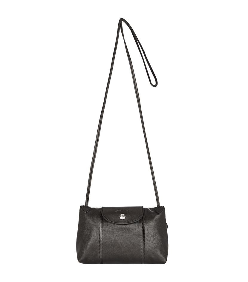 Longchamp Le Pliage Cuir Cross Body Bag in Black Lyst