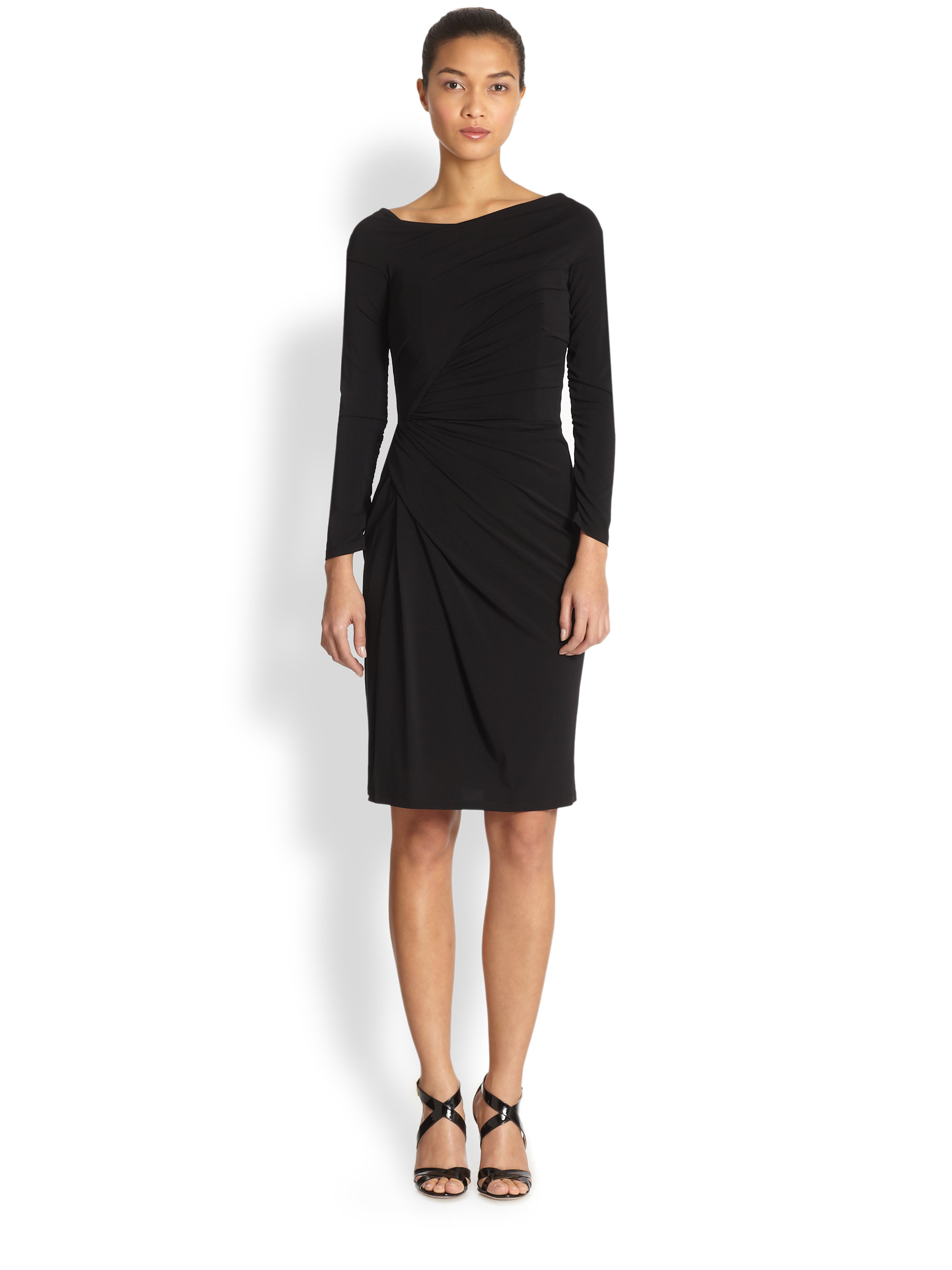 Paule Ka Draped Matte-Jersey Dress in Black (NOIR) | Lyst