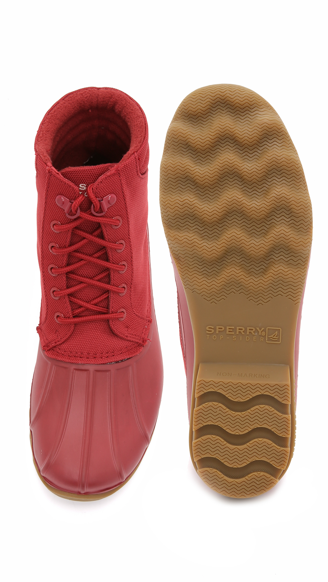 sperry red rain boots