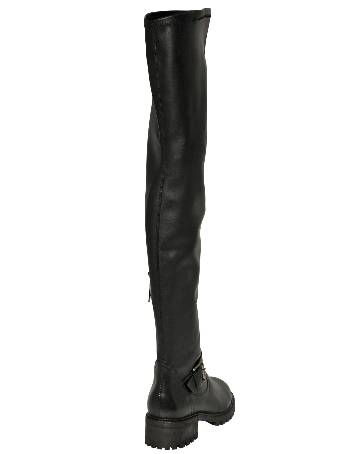 Lyst - Schutz 30Mm Calf Leather Over The Knee Boots in Black