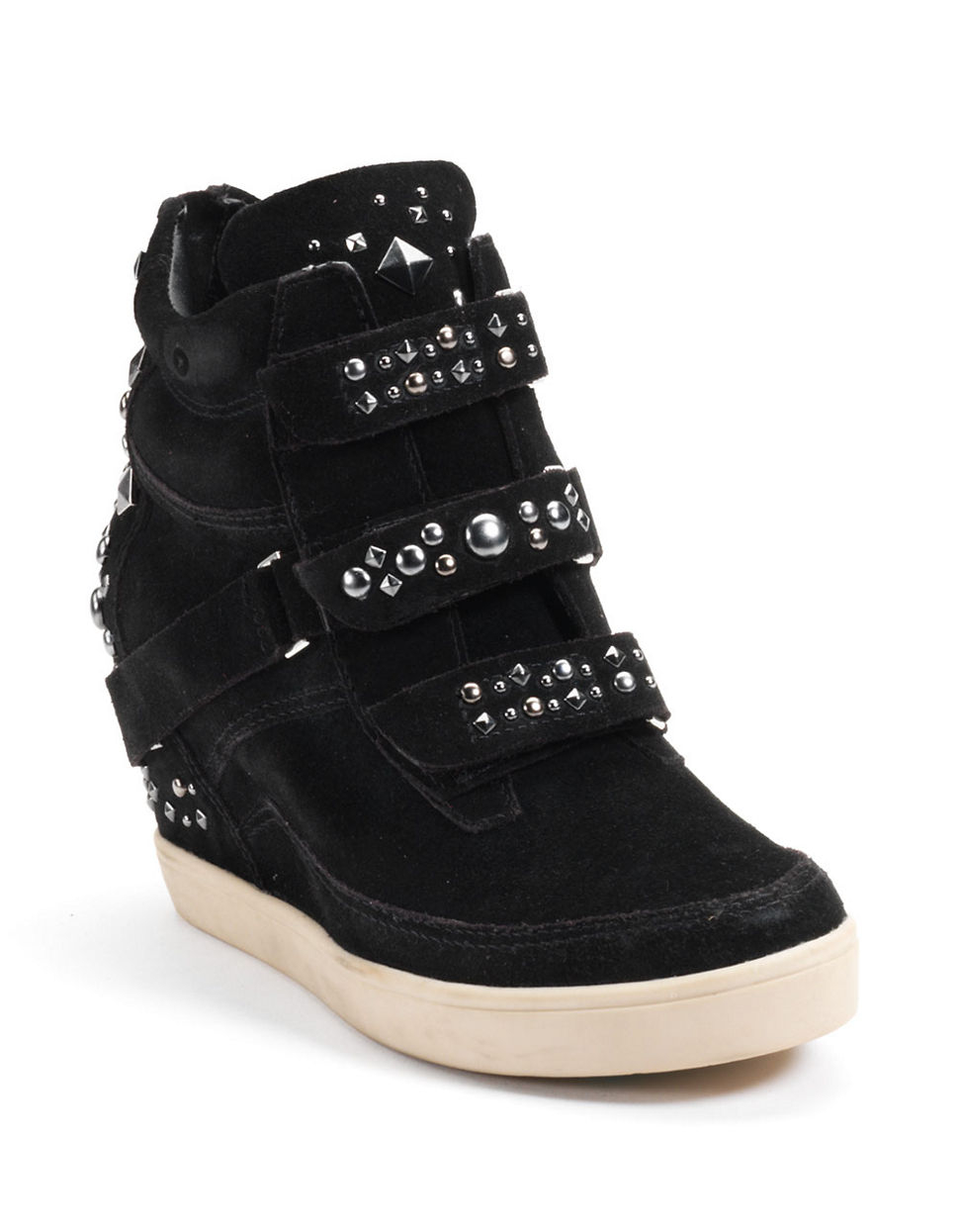 Steven By Steve Madden Jazmen Suede Wedge Sneakers with Studded Accents ...