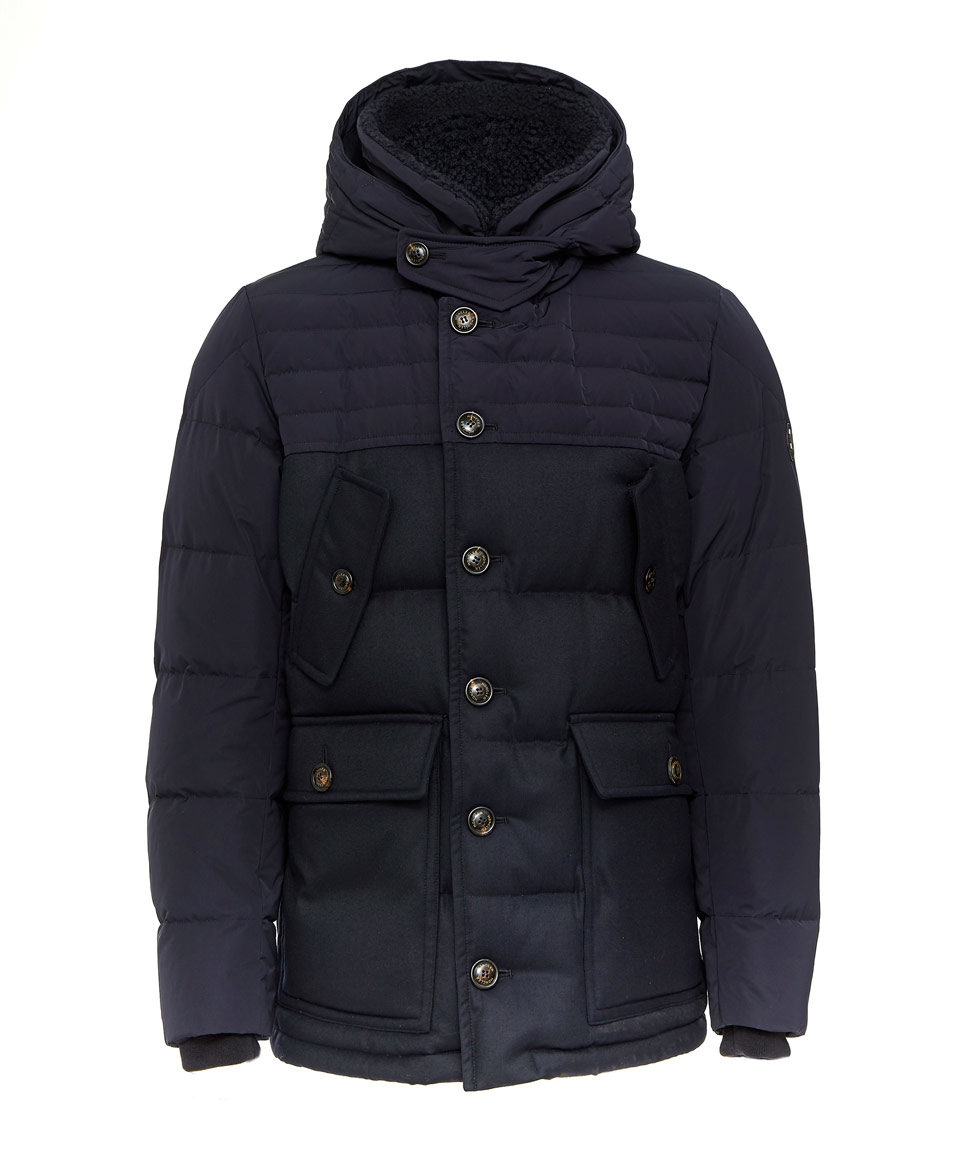 Lyst - Moncler Navy Hooded Quilted Down Parka Jacket in Blue for Men