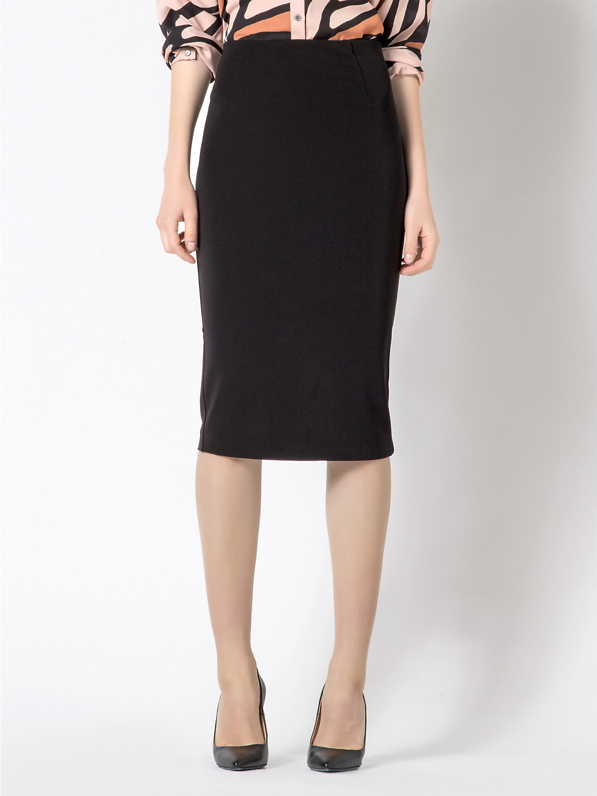 Patrizia pepe Knee-length High Waisted Skirt In Stretch Viscose Crepe ...