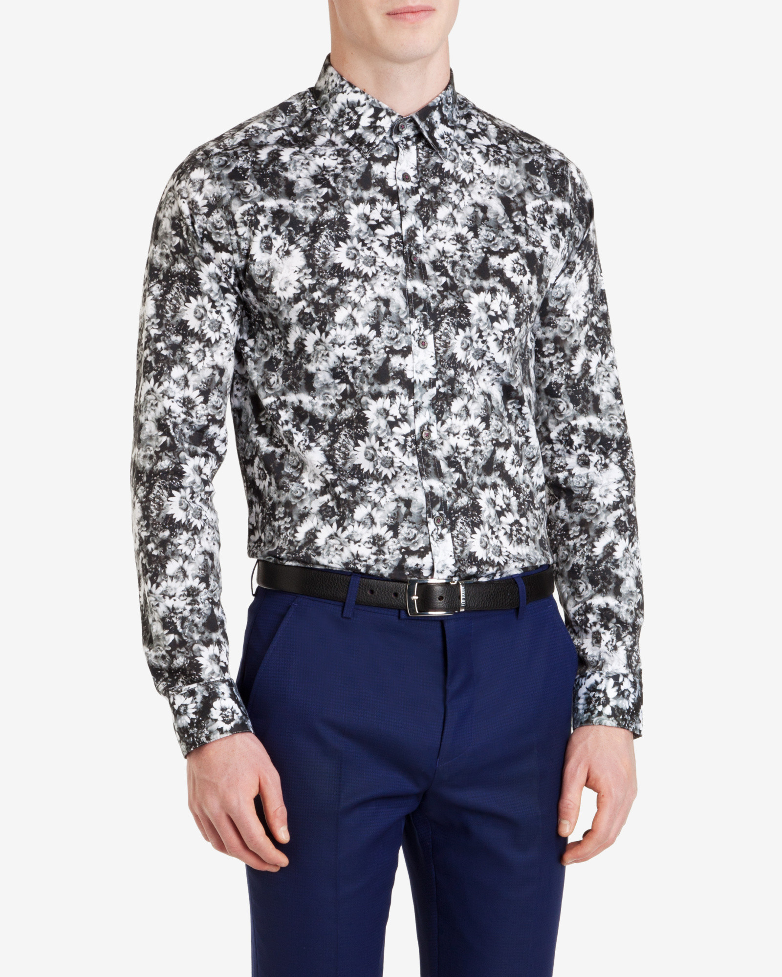 Lyst - Ted Baker Printed Floral Shirt in White for Men