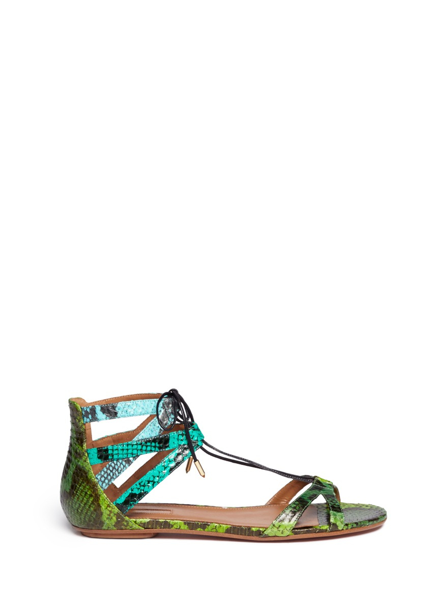 multicolor snakeskin flats