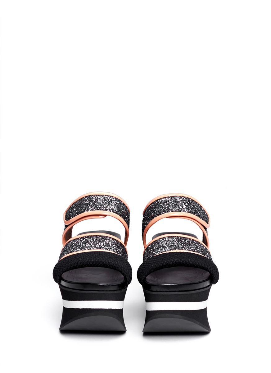 Shein Glitter Design Woven Flatform Sandals | Flatform sandals, Glitter sneakers, Sandal fashion