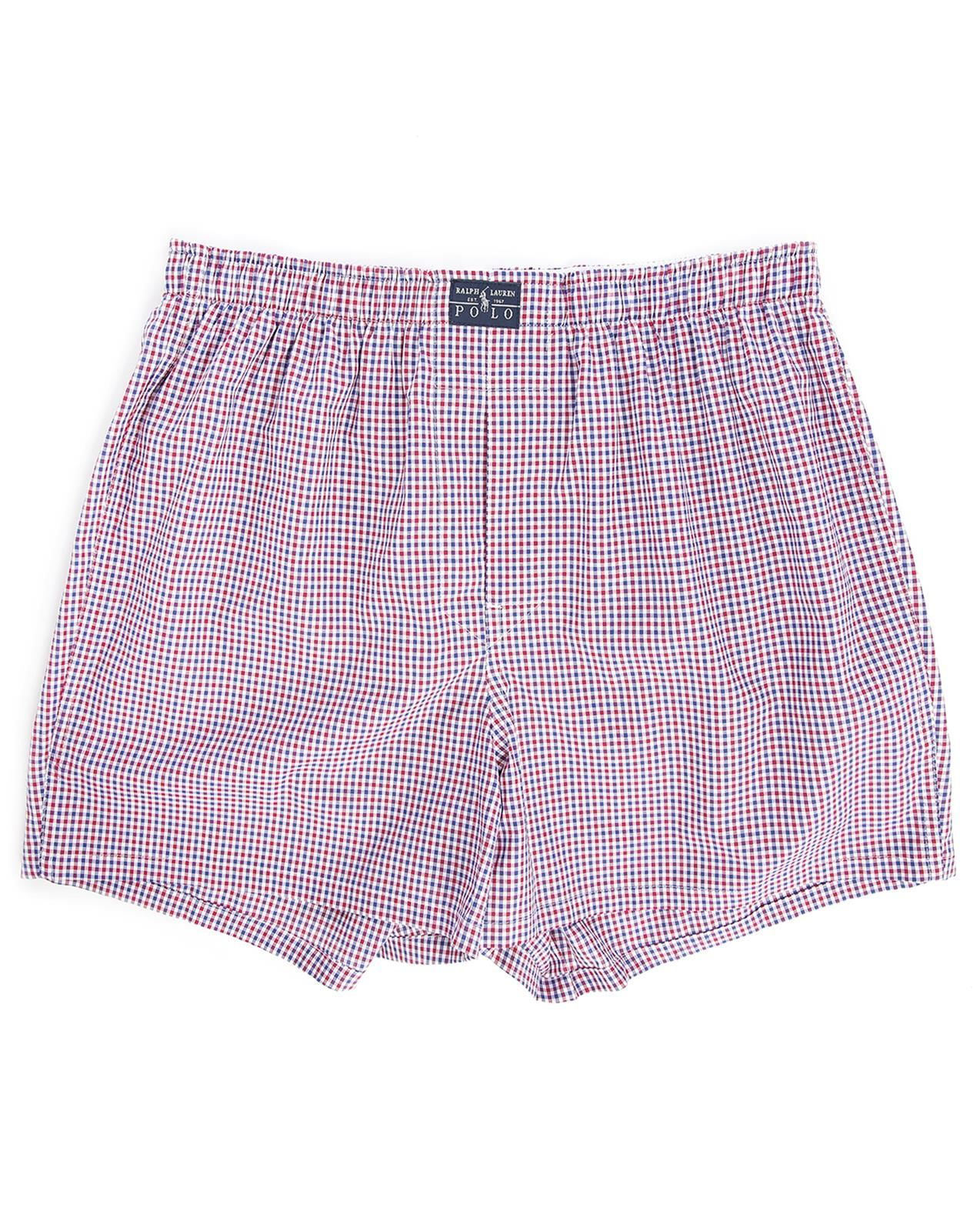 Polo ralph lauren Red/blue Gingham Boxer Shorts in Red for Men | Lyst